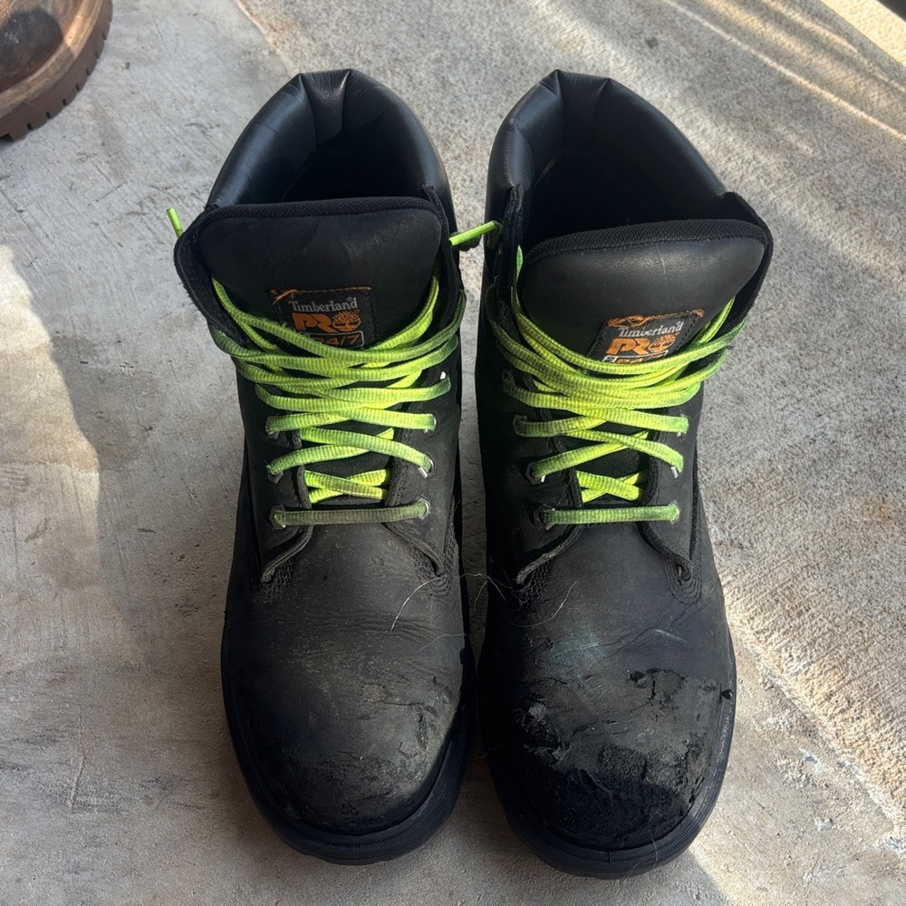 Timberland PRO Men's Black and Green Boots
